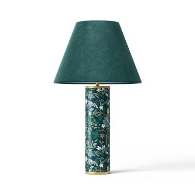 Rifle Paper Co. x Target Decorative Lamp Base with Velvet Lampshade Juniper Forest: Table Lamp, Metal Body, UL Listed | Target