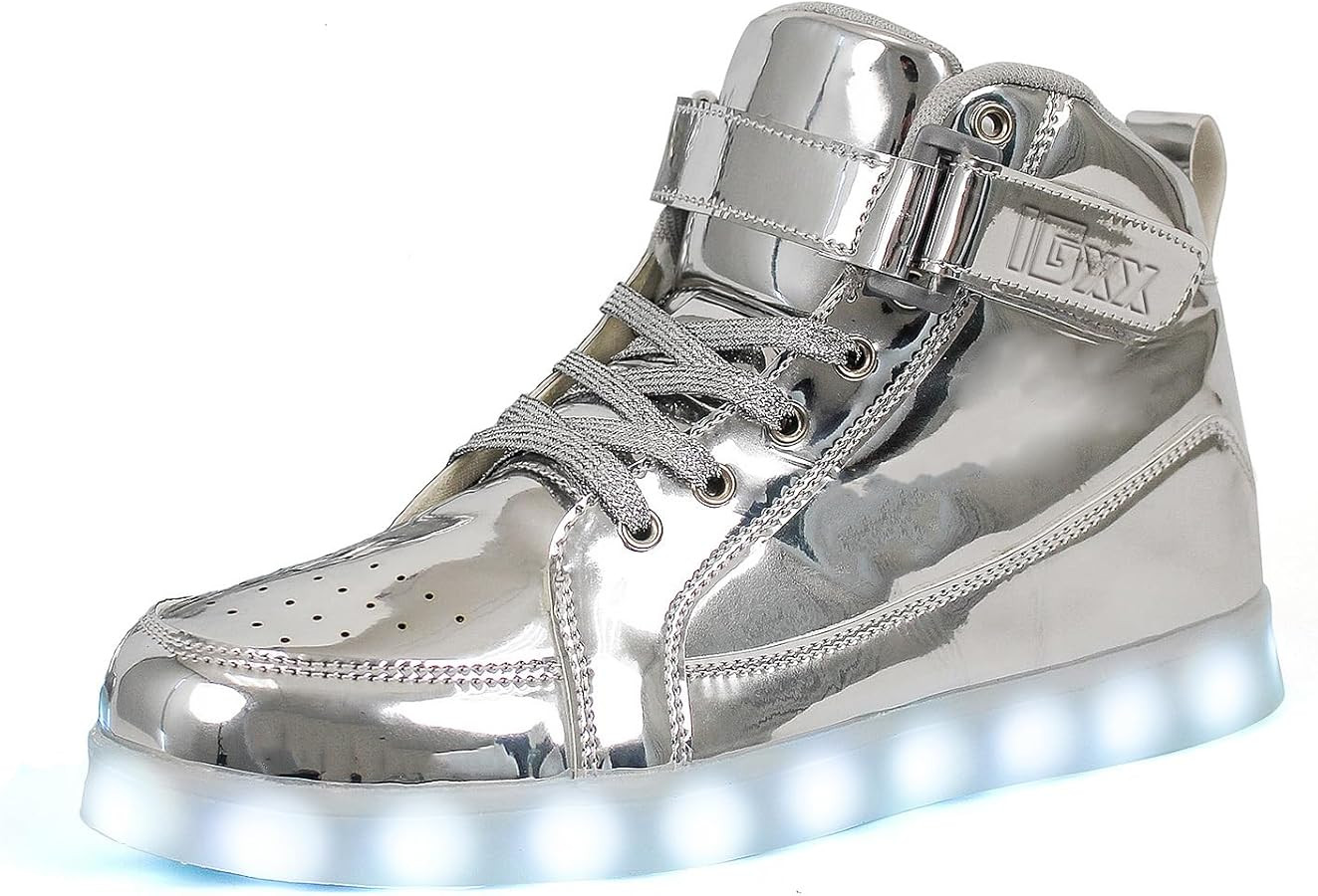IGxx LED Light Up Shoes for Men USB Recharging High Top LED Sneakers Women Kids | Amazon (US)