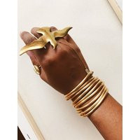 Melody Bangles // Brass Bangles, Bangle Stack Bracelets, African Jewelry, Egyptian Gold Adjustable Cuffs | Etsy (US)