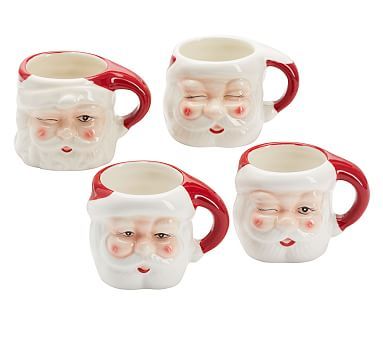 Santa Figural Mug, Mixed Set of 4 | Pottery Barn (US)