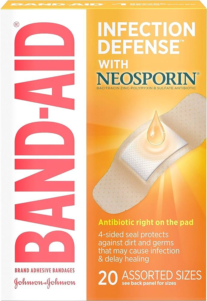 Band-Aid Antibiotic Waterproof Adhesive Bandages, Assorted Sizes, 2 pk | Amazon (US)