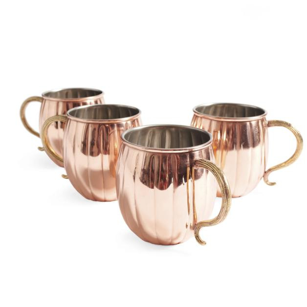 Pumpkin Moscow Mule Mug, Set of Four | Grandin Road | Grandin Road