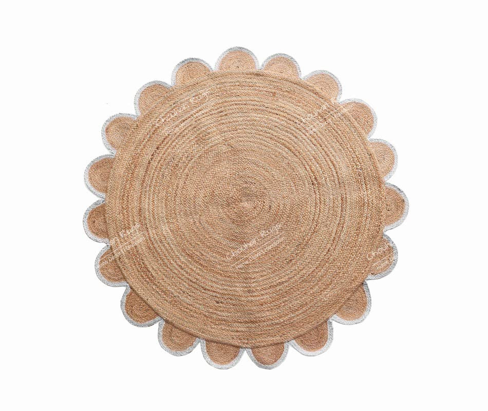 4x4, 5x5, 6x6,feet Natural Jute Scallop Round Rug, Floor Scalloped Edge Rug Braided Boho Eco Larg... | Amazon (US)