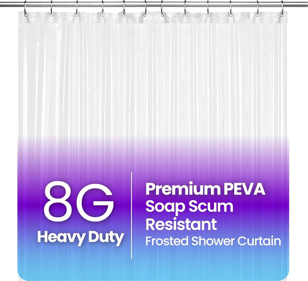 LiBa Waterproof Plastic Shower Curtain - Bathroom Shower Curtain Premium PEVA Non-Toxic with Rust... | Amazon (US)