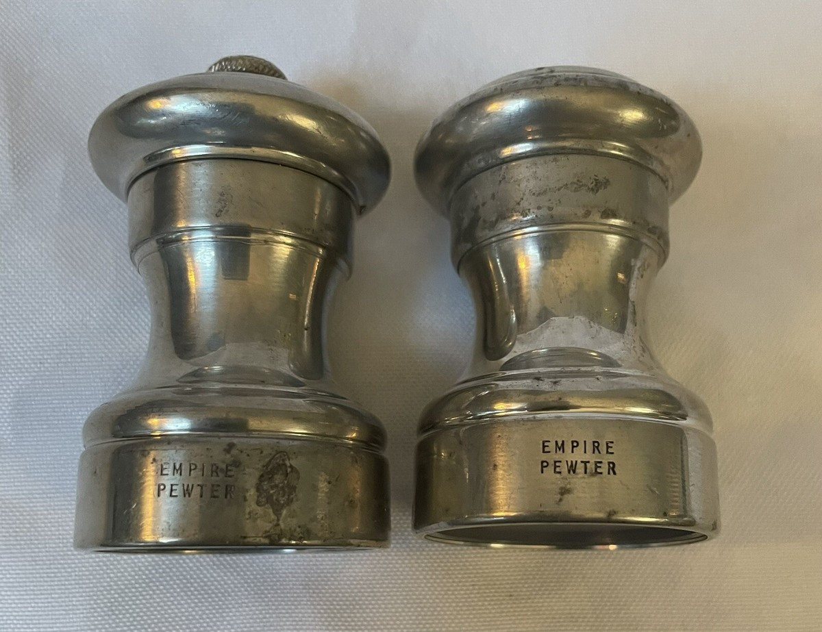 EMPIRE PEWTER SALT SHAKER AND PEPPER MILL SET MADE IN ITALY | eBay US