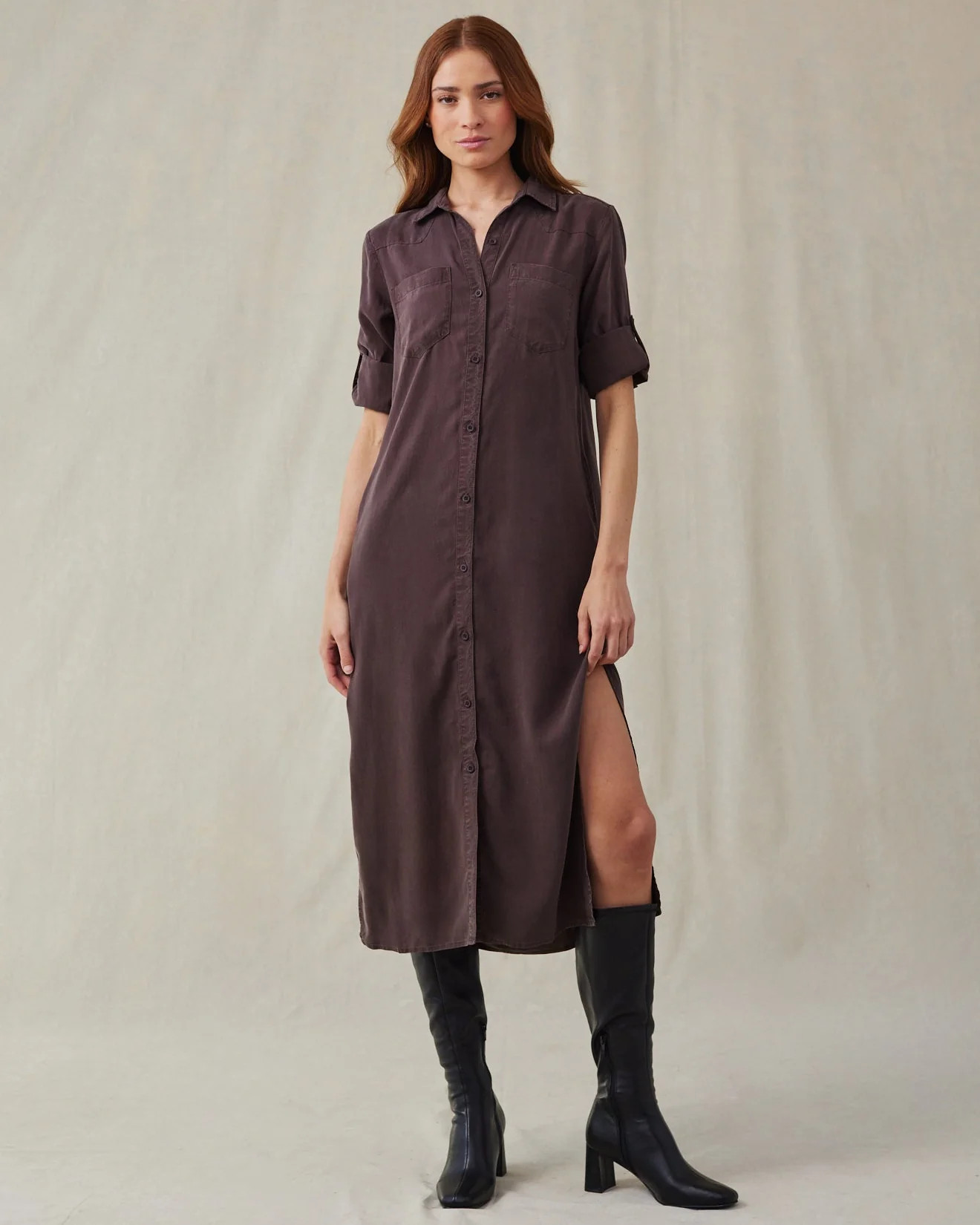 WESTERN YOKE DUSTER DRESS CHBRN - Bella Dahl | Bella Dahl