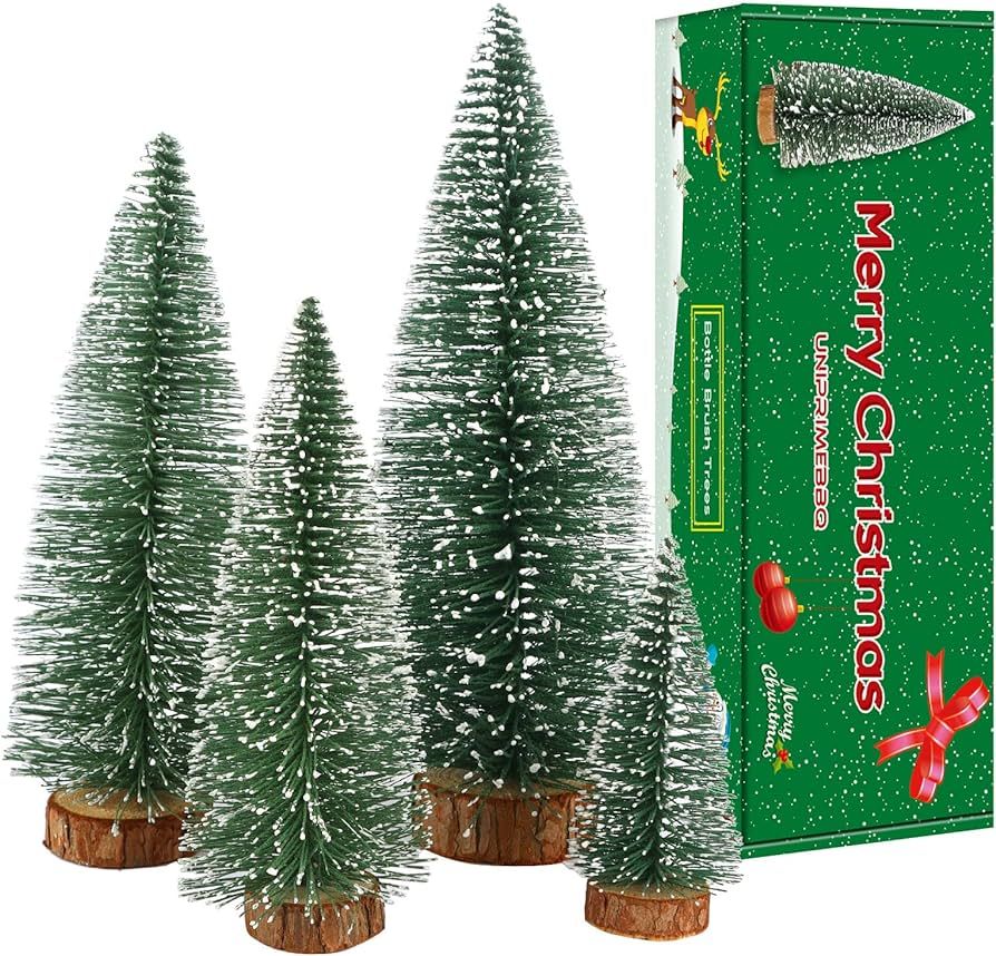 UNIPRIMEBBQ Mini Christmas Tree, Small Pine Tree with Wooden Bases for Xmas Holiday Party Home Ta... | Amazon (US)
