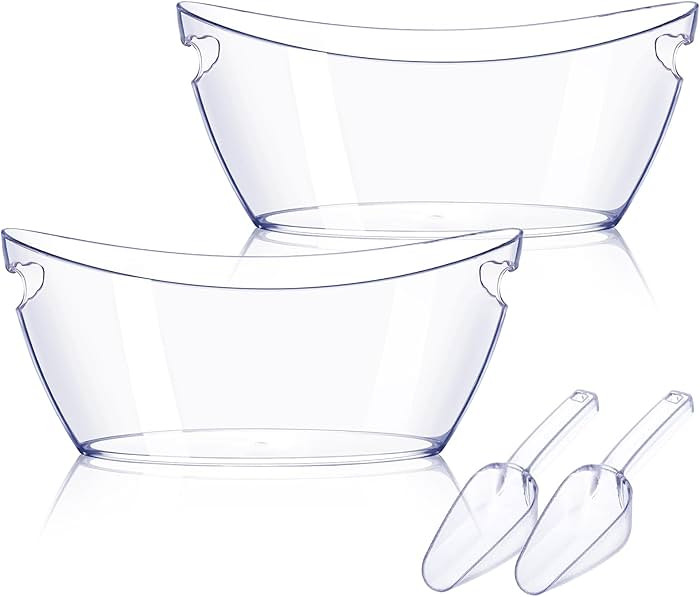 Ice Bucket 2 PCS, Acrylic Beverage Tub and 2 Scoops, Mimosa Bar Supplies, Champagne Buckets for P... | Amazon (US)