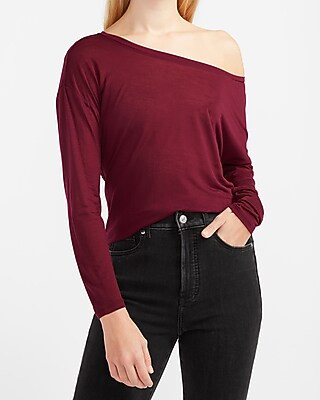 Relaxed Off The Shoulder Tee | Express