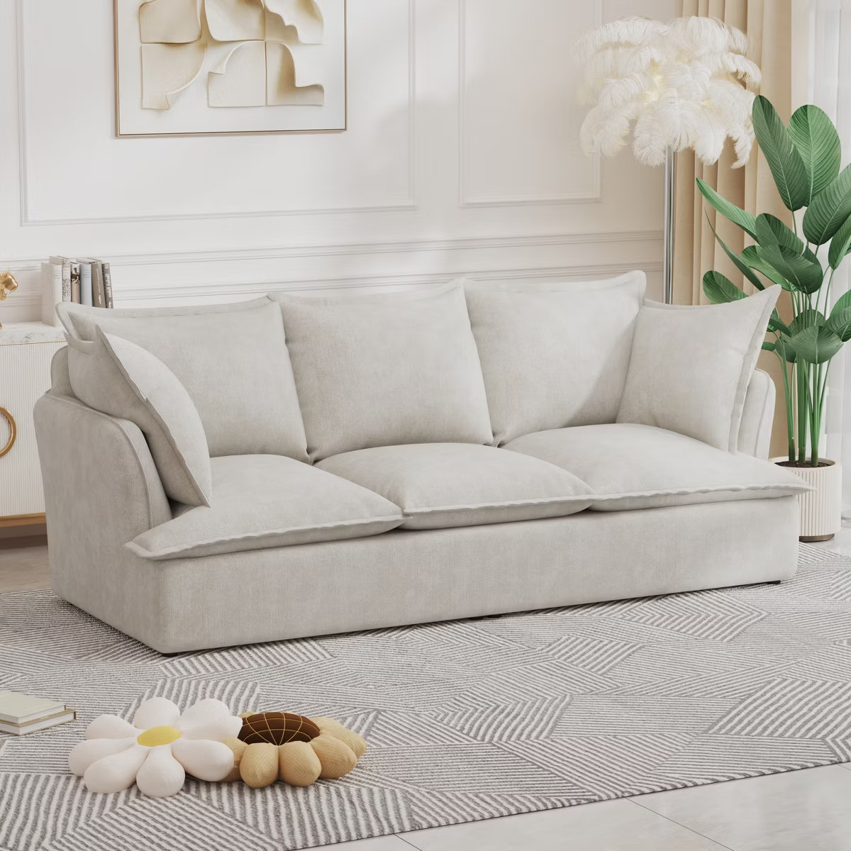 38"/94"W 1/3/4-Seater Chenille Sofa Cloud Sofa Accent Chair Armchair Comfortable Seating with Pil... | Target