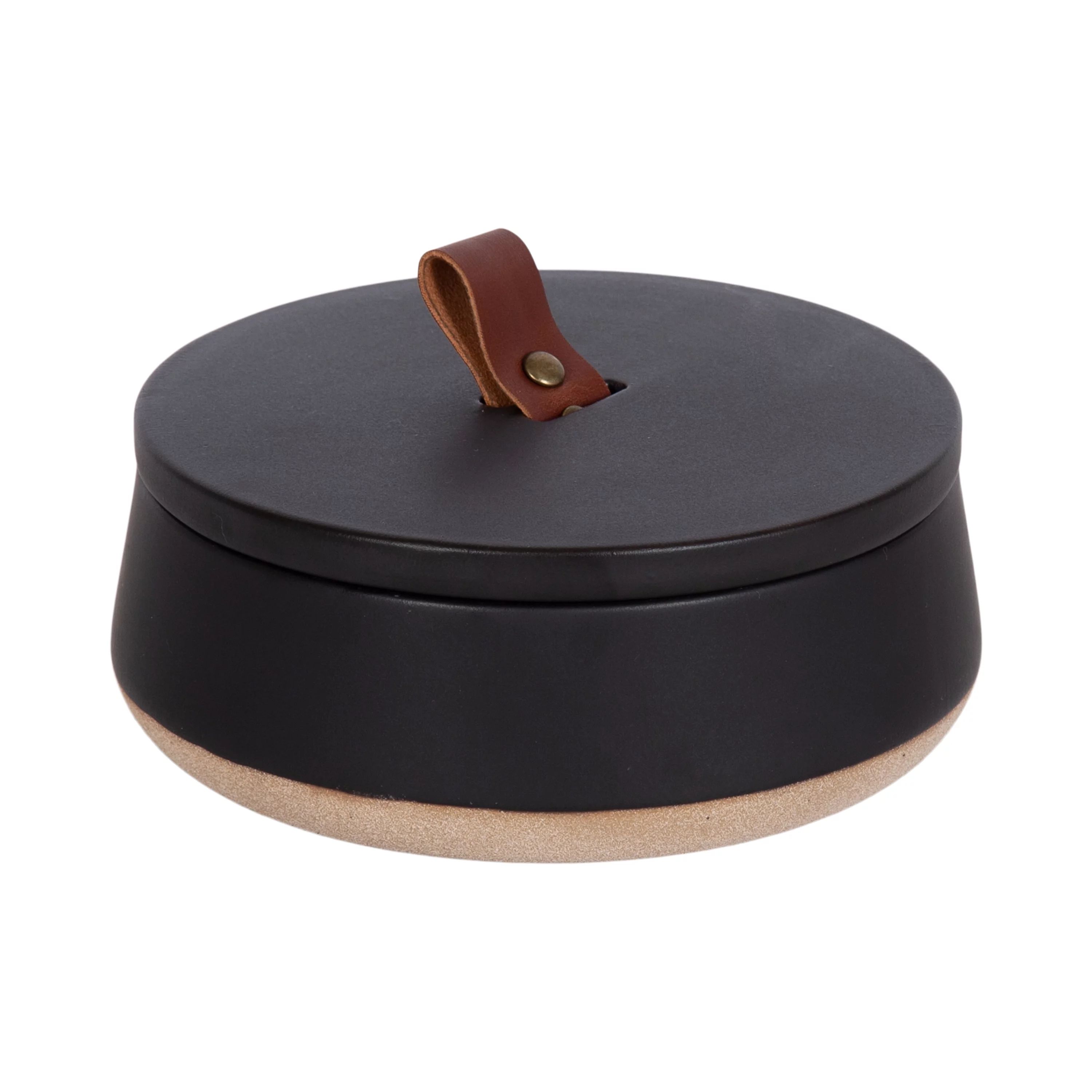 Design Ovation 2.5” x 6” Ceramic Black Decorative Container with Lid - Walmart.com | Walmart (US)