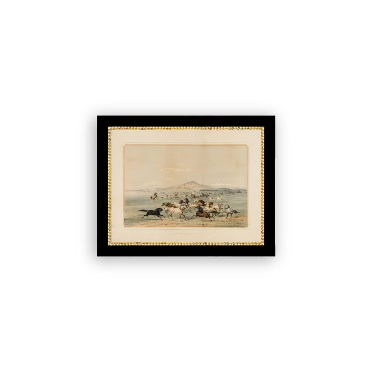 Petal Lane 9"x7" Field of Horses Wall Art: Vintage Style, Mixed Media, Framed Canvas, Sawtooth Ba... | Target