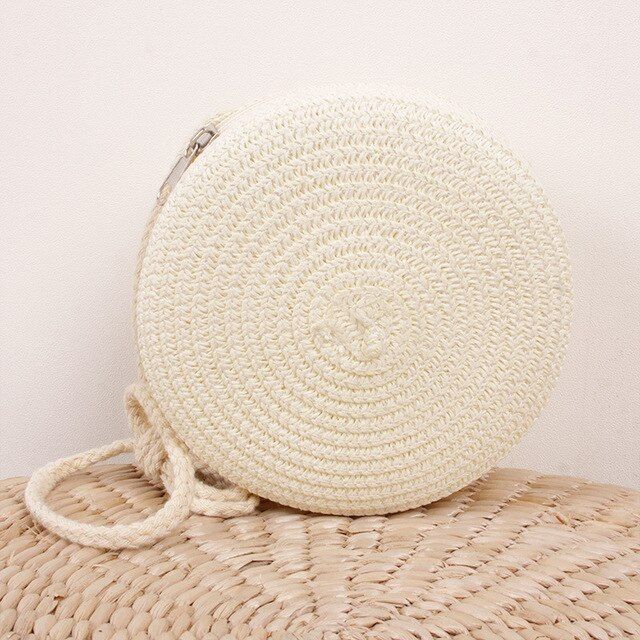 CoCopeaunt Fashion Round Straw Weaving Flower Shoulder Bags For Women Casual Summer Beach Crossbo... | Walmart (US)