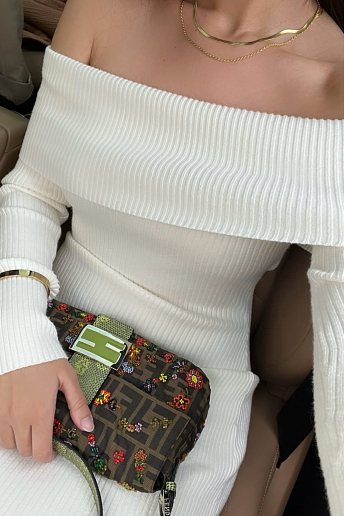 Vintage Fendi Baguette and Off the Shoulder White Maxi Dresss

#LTKFindsUnder100 #LTKU #LTKStyleTip