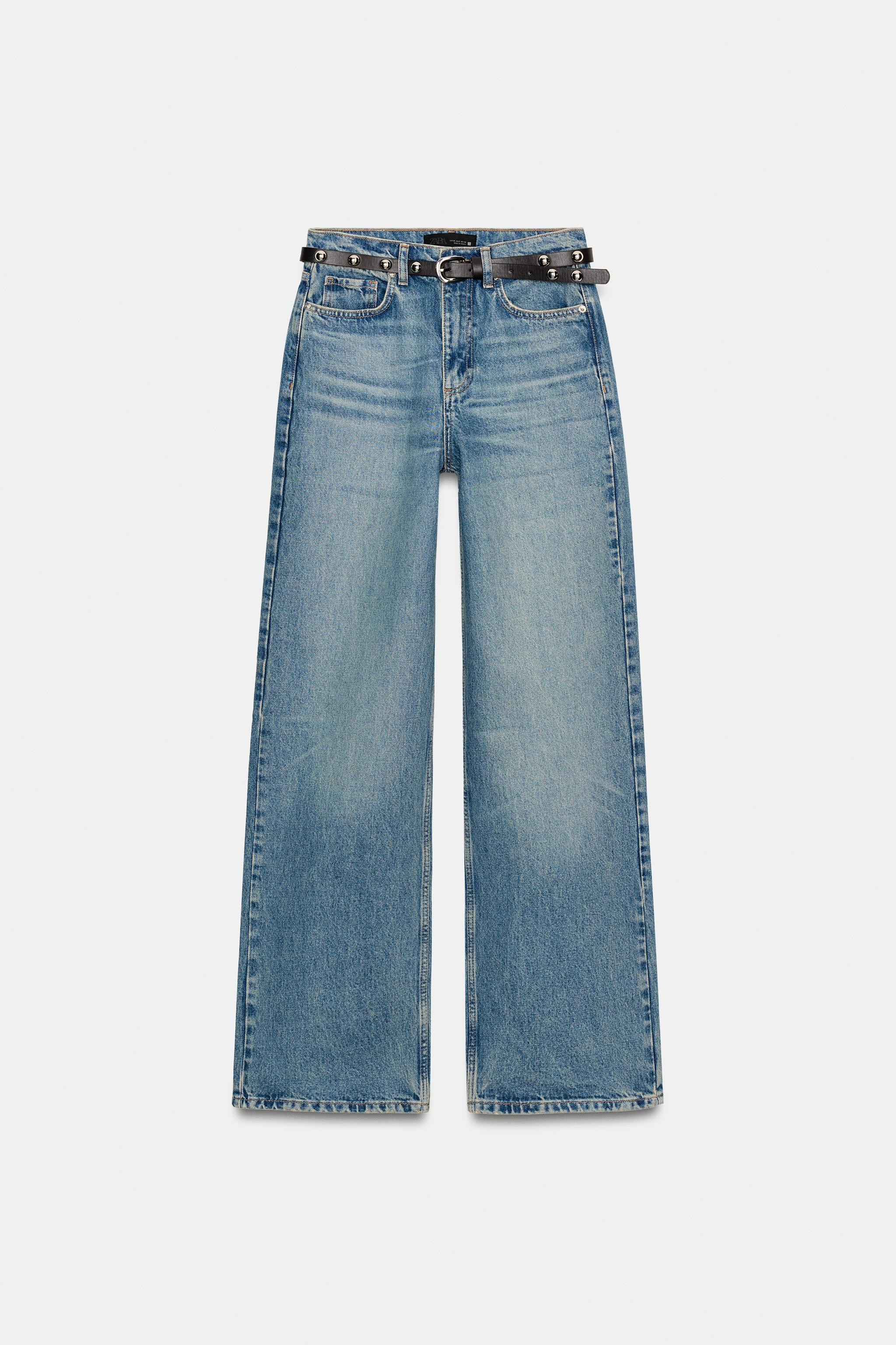 Z1975 HIGH WAISTED STRAIGHT TAPERED JEANS WITH BELT | Zara US