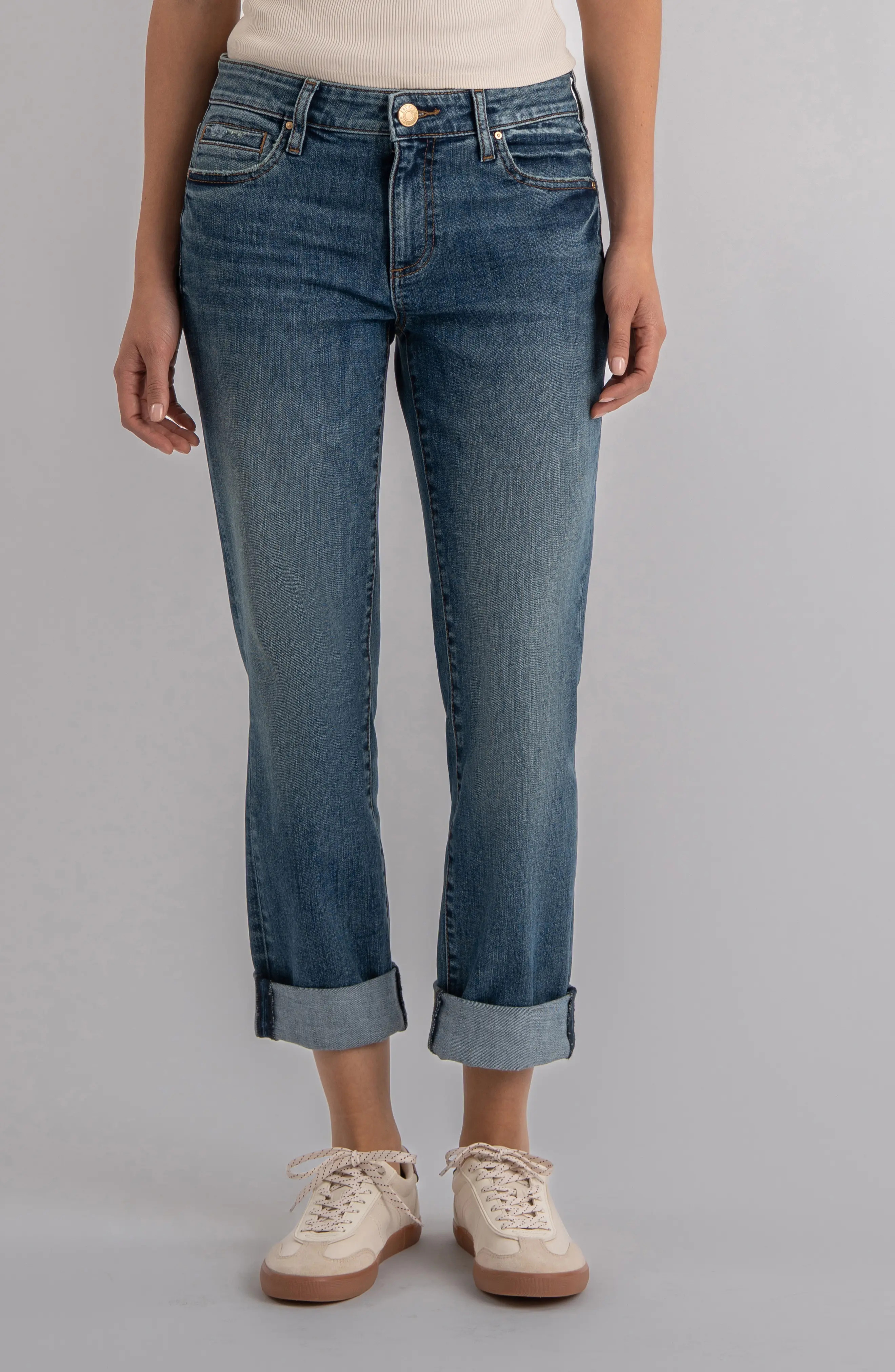 KUT from the Kloth Catherine Mid Rise Boyfriend Jeans in Enigmatic at Nordstrom, Size 10 | Nordstrom