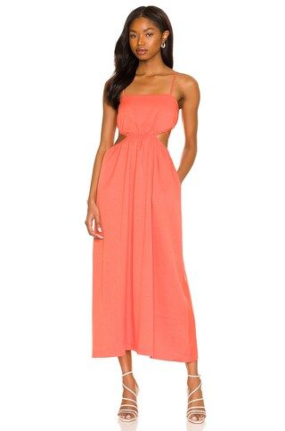 Line & Dot Skylar Maxi Dress in Tangerine from Revolve.com | Revolve Clothing (Global)