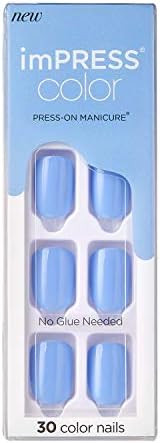 KISS imPRESS Color Press-On Manicure, Gel Nail Kit, PureFit Technology, Short Length, “Baby Why... | Amazon (US)