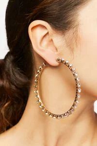 Rhinestone Oversized Hoop Earrings | Forever 21 (US)