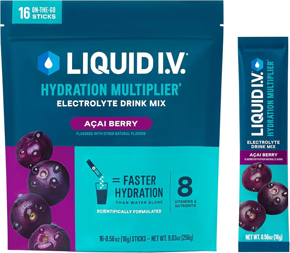 Liquid I.V.® Hydration Multiplier - Acai Berry | Electrolyte Powder Drink Mix | 1 Pack (16 Servi... | Amazon (US)