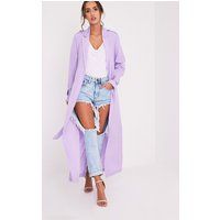 Hebe Lilac Lightweight Duster Mac | PrettyLittleThing US