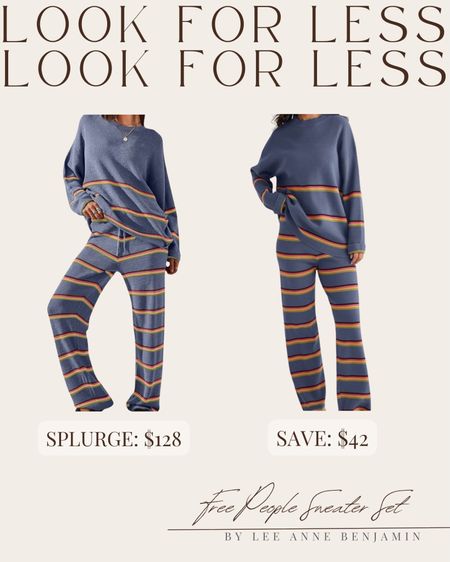 Free People look for less striped lounge sweater set from Amazon! Comes in tons of colors #founditonamazon 

#LTKfindsunder50 #LTKSeasonal #LTKstyletip