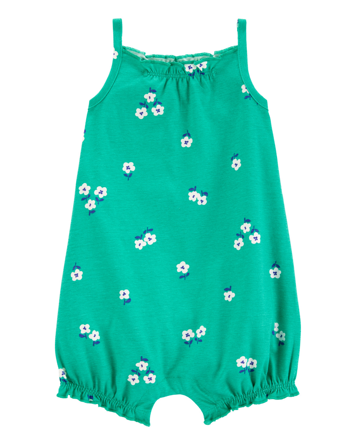 Baby Girl Floral Cotton Romper - Green | Carter's Inc