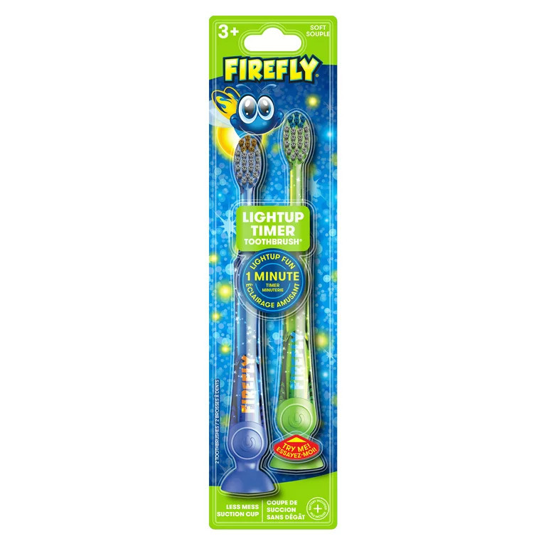 Firefly Light Up Timer Toothbrush, Premium Soft Bristles, 1 Minute Timer, Less Mess Suction Cup, ... | Walmart (US)