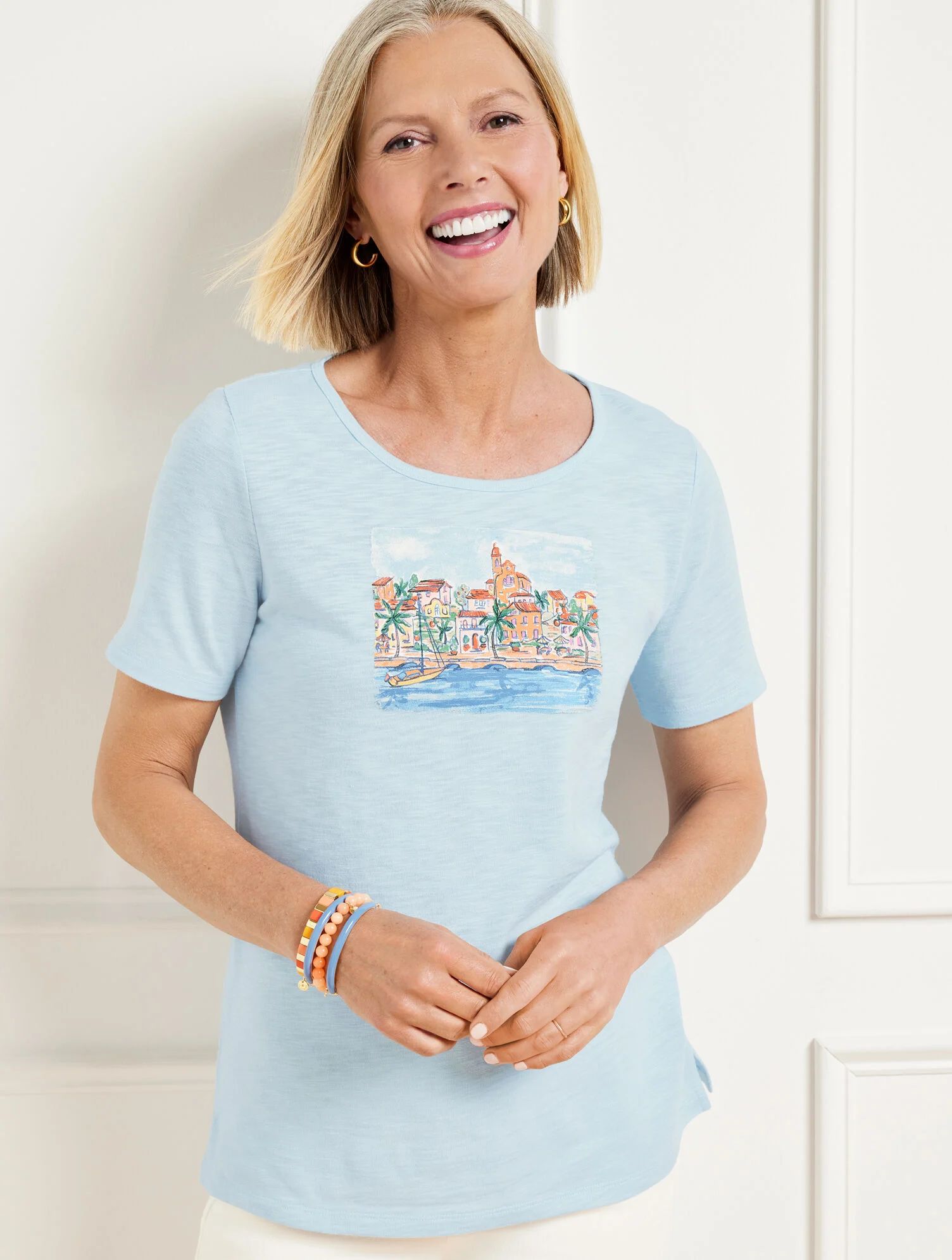 Crewneck Tee - Scenic Riviera | Talbots