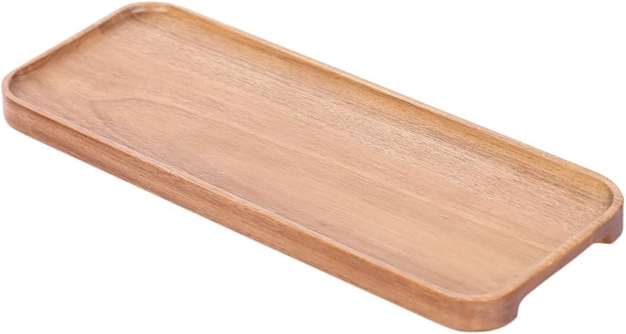 Solid Acacia Wood Serving Trays and Platters (14 x 5.5 in) Rectangular Wooden Serving Platters,Wo... | Amazon (US)