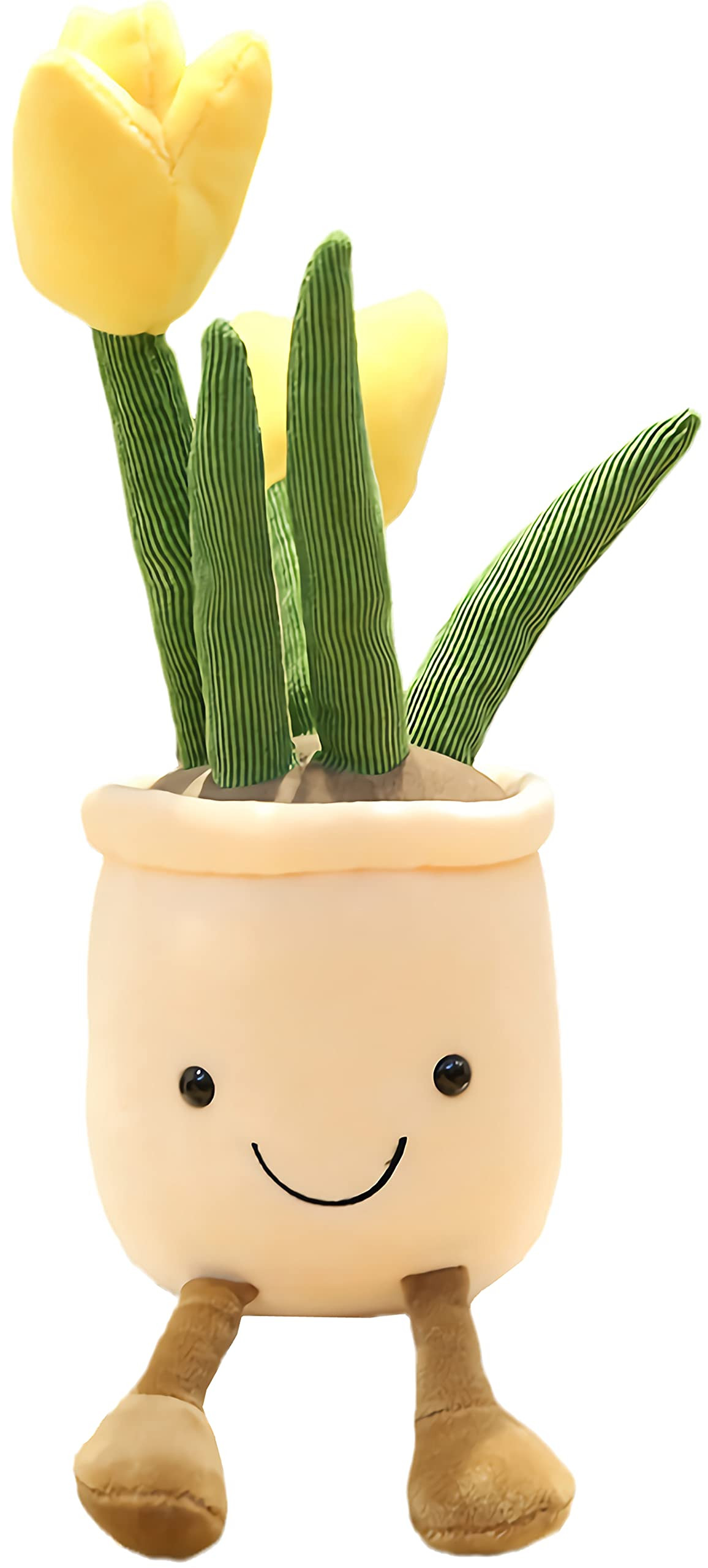 WUZHOU Tulip Plush Toy, 13.7" Flower Pot Stuffed Plushie Pillow Decoration, Soft Fluffy Toy Succu... | Amazon (US)