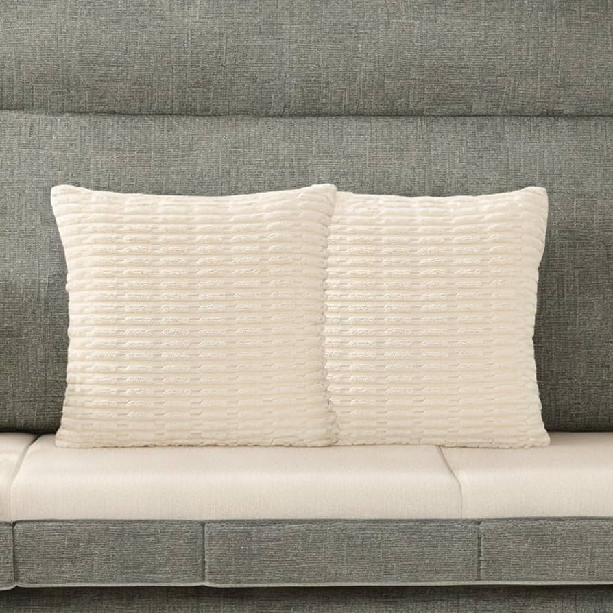 IcosaMro Conjunto de 2 capas de almofada de veludo cotelê, decorativas, macias, para sofá, cama... | Amazon (BR)