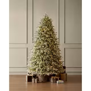 Home Decorators Collection 7.5 ft. Grand Duchess Twinkling Balsam Fir Flocked LED Pre-Lit Artific... | The Home Depot
