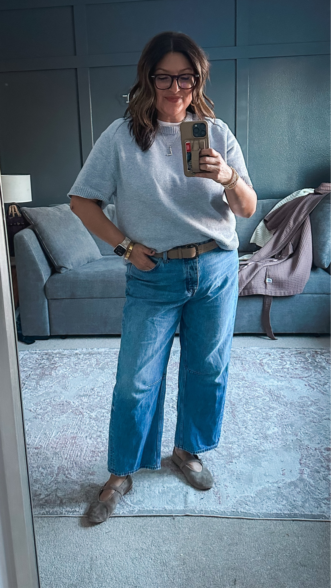 Abercrombie sweater tee (XL)- it’s sold out but I linked a similar one from Amazon. Banana republic belt (L), Madewell barrel leg jeans (31), converse platform high tops 

#LTKMidsize #LTKStyleTip #LTKOver40
