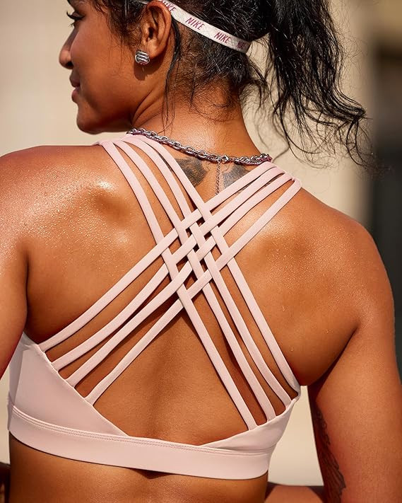 Strappy Sports Bras for Women - Criss Cross Back Sexy Wireless Padded Yoga Bra Cute Workout | Amazon (US)