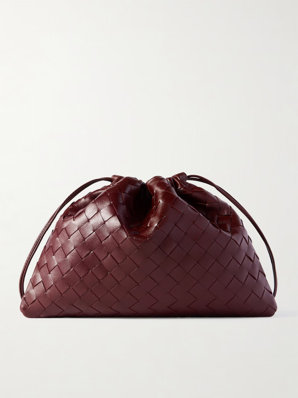 Bottega Veneta - Intrecciato Leather Pouch - Burgundy | NET-A-PORTER (UK & EU)