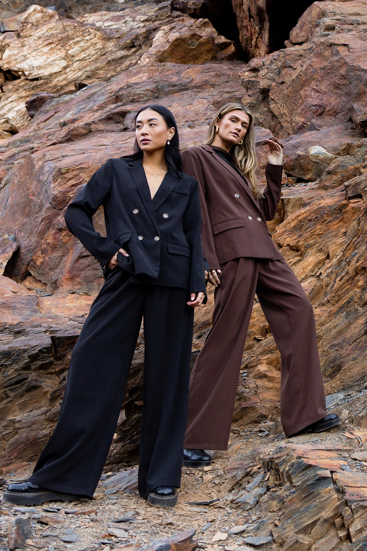 Romaine Wide Leg Pants in Black | Böhme US