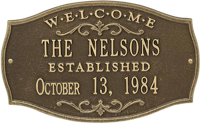 Custom Brookfield Welcome 2 Lines Anniversary Aluminum Plaque 14.5”W x 9”H | Amazon (US)