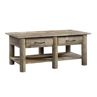 SAUDER Boone 44 in. Rustic Cedar Large Rectangle Composite Coffee Table with Drawers 424608 - The... | The Home Depot