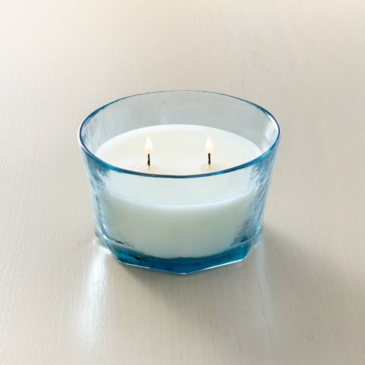Textured Glass Sun and Citron Jar Candle Blue - Hearth & Hand™ with Magnolia | Target
