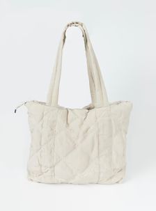 Jovie Nylon Quilted Tote Beige | Princess Polly US