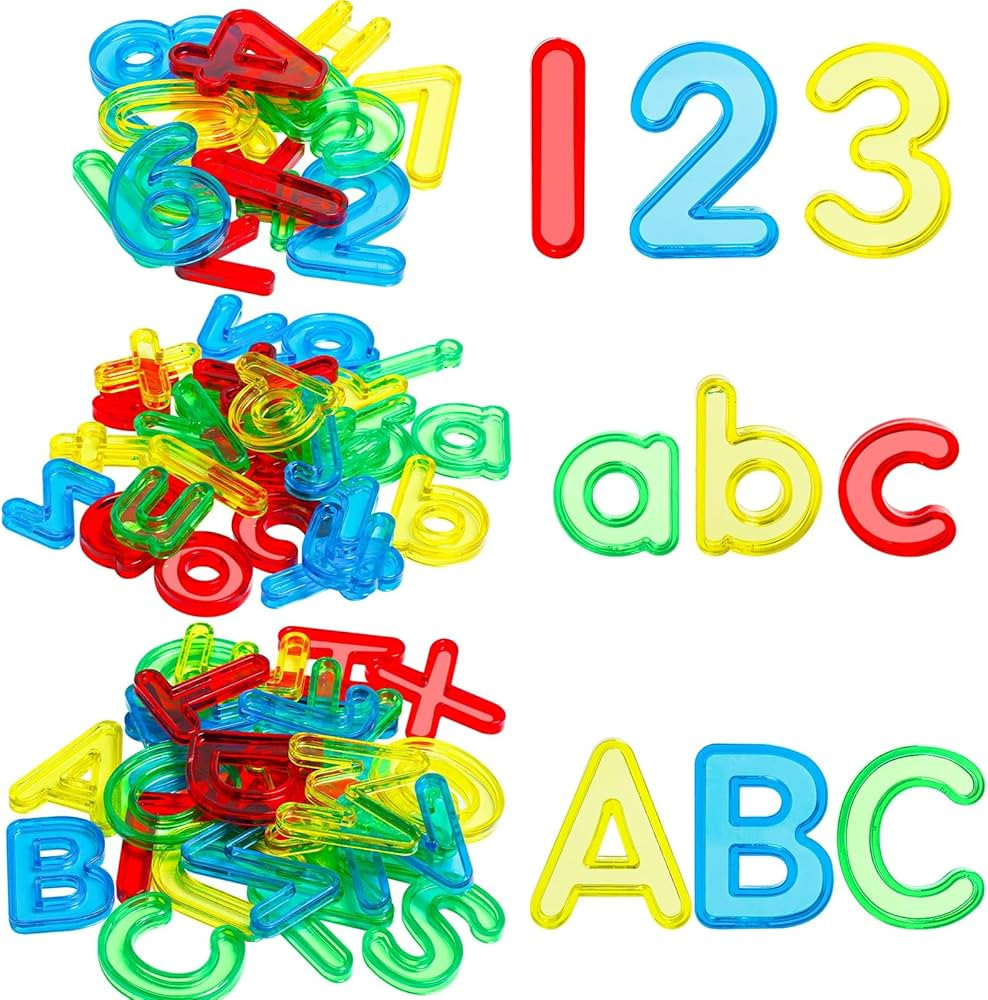 65 Pcs Plastic Practice Set Transparent Letters and Numbers Include Uppercase Letters Lowercase L... | Amazon (US)