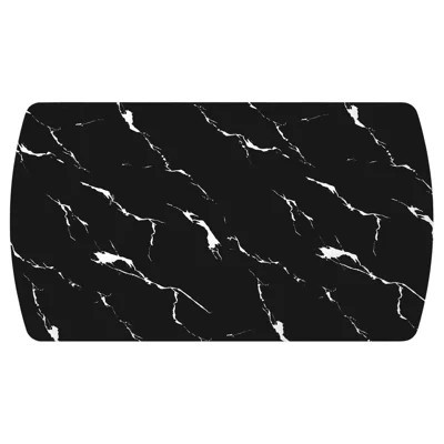 63" Modern Faux Marble Dining Table - Black Marble Top with Sturdy Geometric Legs, Stylish Kitchen & Dining Room Table for Home, Apartment, Office, Ea | Wayfair North America