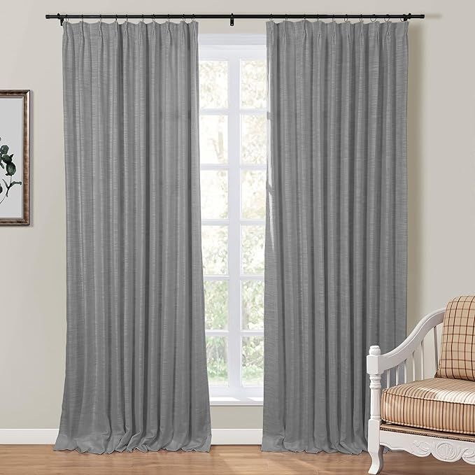 TWOPAGES Pinch Pleated Drape for Traverse Rod, Double Layer Lined Curtain Light Filtering Room Da... | Amazon (US)