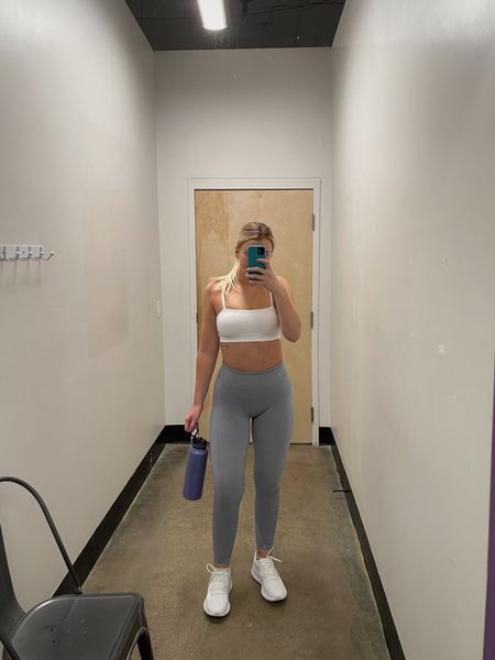 Set active high waist grey stone leggings, wearing size small. 
THE SHOES ARE EVERYTHING, so comfy and perfect for the gym. Wearing a size 9 Women’s. 

#LTKfit #LTKstyletip #LTKshoecrush