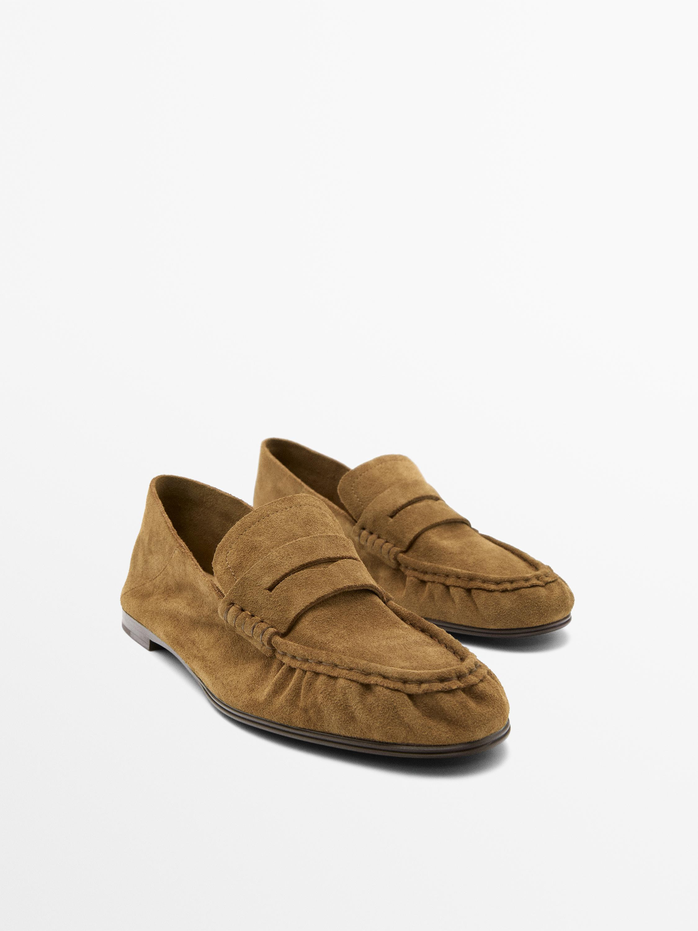 Mokassin aus weichem Rauleder | Massimo Dutti DE