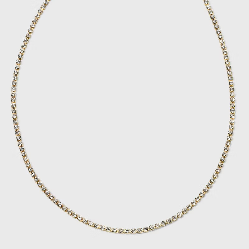 SUGARFIX by BaubleBar Crystal Baguette Collar Necklace - Gold | Target