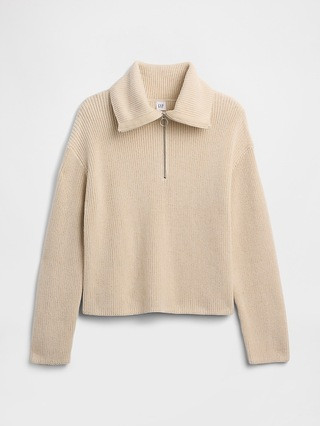 Relaxed Ribbed Quarter-Zip Sweater | Gap Factory