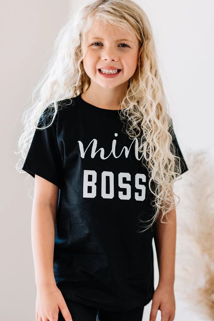 Mini Boss Black Toddler Graphic Tee | The Mint Julep Boutique