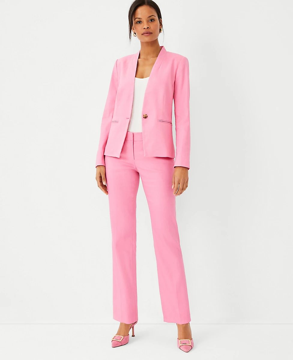 The High Rise Straight Pant in Linen Blend Twill | Ann Taylor (US)